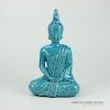 RYPU22_h13inch Blue Crackle Seated Buddha Figurine