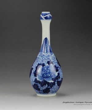 RYQA07-C_Peony flower pattern hand paint blue and white little flower vase