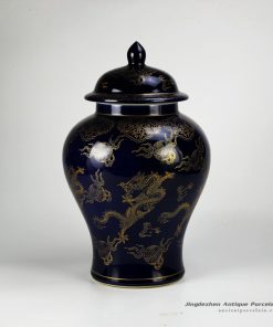 RYRJ15_Golden dragon pattern craig blue exquisite home furniture ginger jar