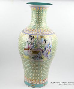 RYRK15_H26.7″ Antique Chinese porcelain floor vase beauty design