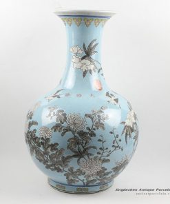 RYRK16_H21.5″ Hand painted Chinese antique blue ceramic vases