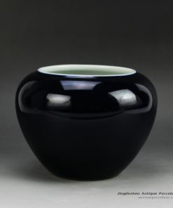 RYRQ03_High temperature fired craig blue glaze water pot