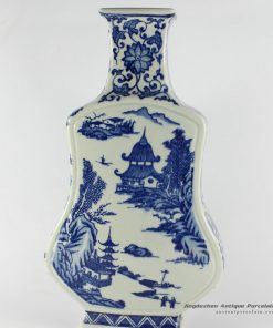RYTM09_15″ Blue white ceramic vase