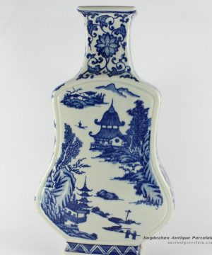 RYTM09_15″ Blue white ceramic vase