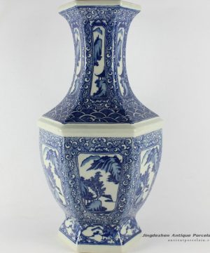 RYTM11_H14.5″ 6 sided China home decor wholesale vase