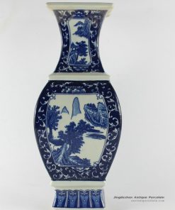 RYTM12_H14.5″ Blue white Chinese garden decoration Vase