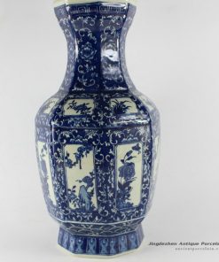 RYTM19_15″ Blue white modern decorative vases