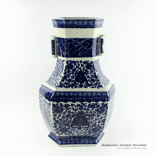 RYTM34_h18.5″ wholesale floral blue and white porcelain vases