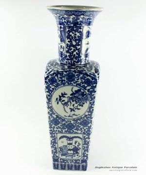 RYTM35_h21″ wholesale floral blue and white porcelain vases