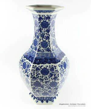 RYTM36_h20.5″ wholesale blue and white porcelain floral vases