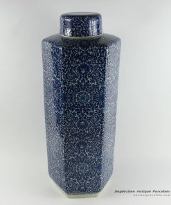 RYTM38_h20.5″ wholesale blue and white floral ceramic jar