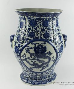 RYTM43_h16″ wholesale blue and white ceramic dragon vase