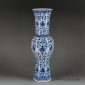 RYTM54_6 sides romantic blue and white floral pattern ceramic centerpiece vase