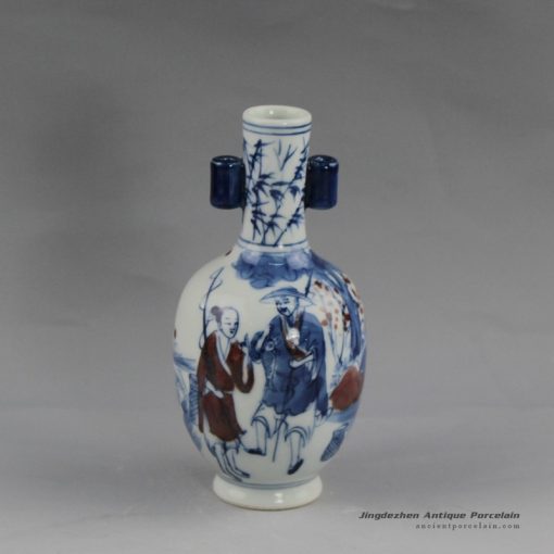 RYUD12_Jingdezhen ceramic blue white small vases with two handles