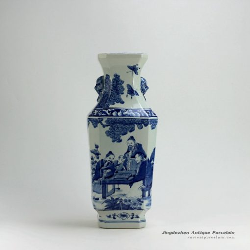 RYUK17_18″ Play Chess Blue & White Vases
