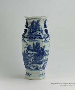 RYUK18_16.7″ Landscape design Blue & White Vases