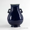RYUU11_Jingdezhen China blue designer vase with two handles
