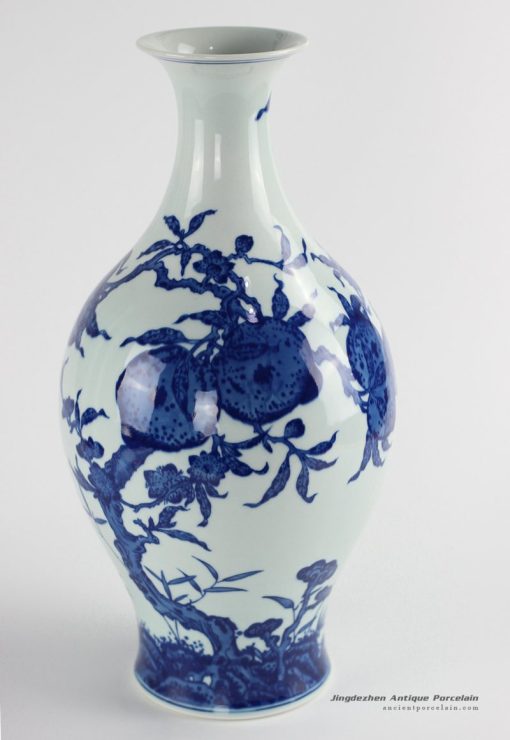 RYUU20_Chinoiserie hand paint pomegranate pattern export ceramic vase