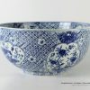 RYUV13_12″ Blue white ceramic bowls flower and fruit design