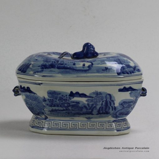 RYUV18_Landscape design Ceramic Blue White Pots