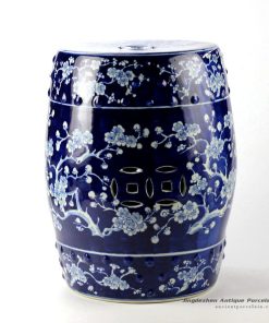 RYWG04_Blue and white high quality hand paint winter sweet pattern ceramic Asian barrel stool