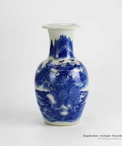 RYWI18_Best quality hand paint collectable Asian landscape pattern blue and white china ware vase