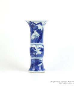 RYXN16_Trumpet vase blue and white hand paint China traditional landscape pattern