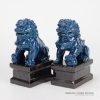 RYXP02-g_Fluid glaze dark blue oriental porcelain lion figurine