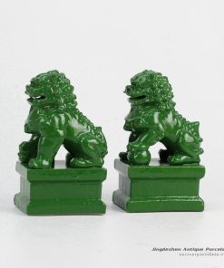 RYXP02-h_Jade color glazed ceramic display ornament lion figurine