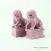 RYXP21-M_Cream pink glaze ceramic lion figurine for pair