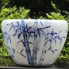 RYYY03_21 inch Hand paint blue and white bamboo ceramic planter