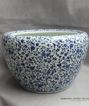 RYYY11_16″ Ceramic blue white planters