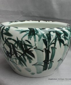 RYYY12_D16″ Hand painted bamboo ceramic planter