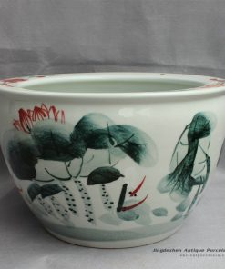 RYYY19_Hand painted ceramic flower planter floral fish design