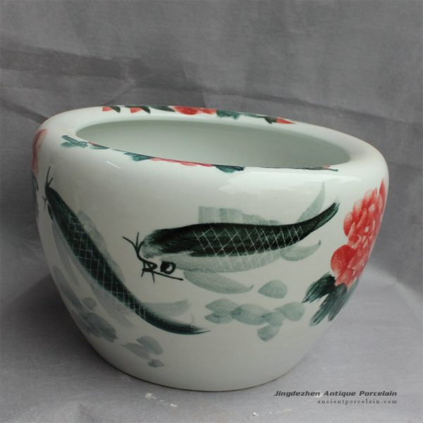 RYYY21_Hand painted ceramic flower pot Floral fish