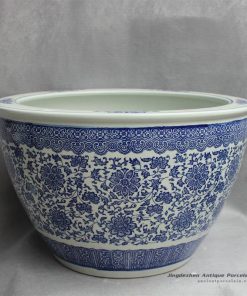 RYYY27_D21.5″ Classic Jingdezhen blue and white floral Ceramic Planter