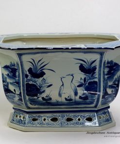 RZAJ16_22″ High quality hand made Blue and White Flower Pot Porcelain Planter