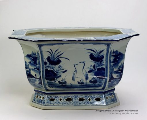 RZAJ16_22″ High quality hand made Blue and White Flower Pot Porcelain Planter