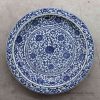 RZBD01_Blue and white hand painted floral porcelain plate