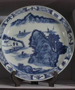 RZBD07_hand painted blue white landscape porcelain plates
