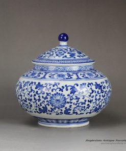 RZBG03-B_Japanese style connoisseur collection hand paint cornflower pattern porcelain tea jar