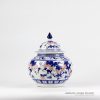 RZBG13_Blue and white special under glaze red grape pattern ceramic sugar jar with candle lid