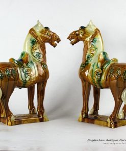 RZBX01_13 inch Chinese Tang tri-color Horses