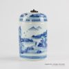 RZCC01-B_hand paint landscape pattern cute size ceramic tea caddy with metal ring