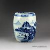 RZCC03_Hand paint blue and white landscape pattern antique ceramic jar