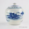 RZCC12-B_Hand made hills and rivers pattern ceramic tea caddy