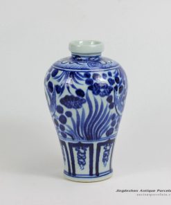 RZCM08_8.5″ Blue White Fish Weed Ceramic Vase