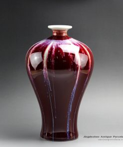 RZCN01-B_12″ High temperature Transmutation Glazed Red Ceramic Vase