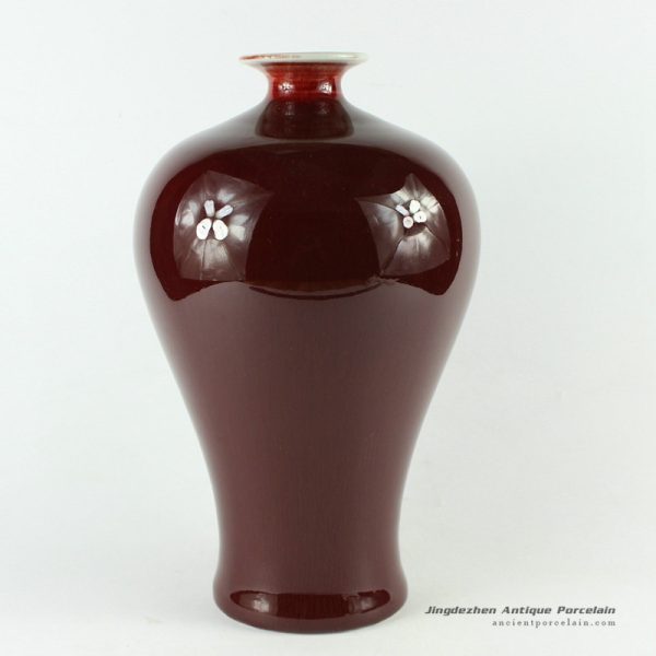 RZCN01_H11.8″ decoration vase Blood Red Porcelain Vase