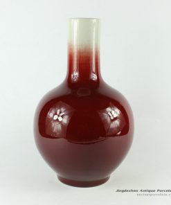 RZCN03_H11.8″ decorative modern vases Oxe Blood Red Porcelain Vase